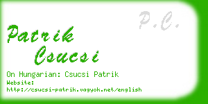 patrik csucsi business card